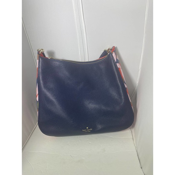 Kate Spade Kailee Handbag Tropical Toss Nightcap Blue Purse Shoulder Strap Bag - Picture 11 of 16